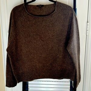 Quince 100% Cashmere, Brown, Boatneck Sweater, Size Small